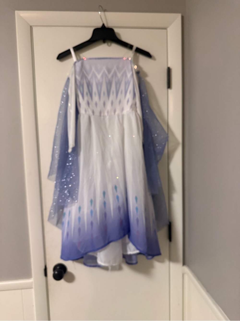 Disney Frozen II Sparkling Blue & White Elsa Princess Costume Dress 7-8M